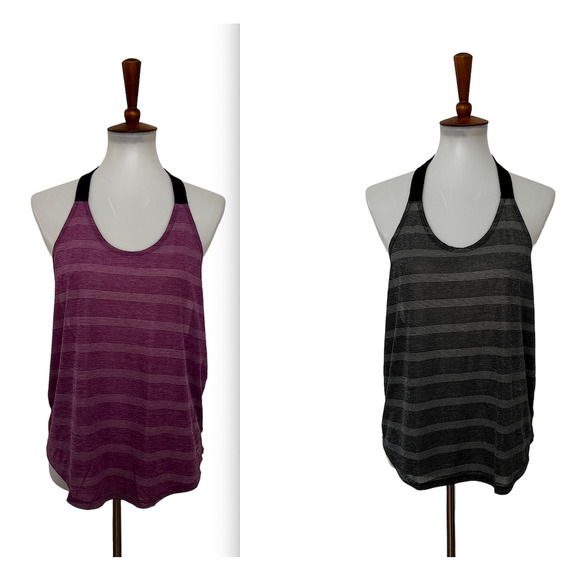 Nike Elastika Racerback Dri-fit Tank Top Purple Gray 2 Pack M Medium - Picture 1 of 12